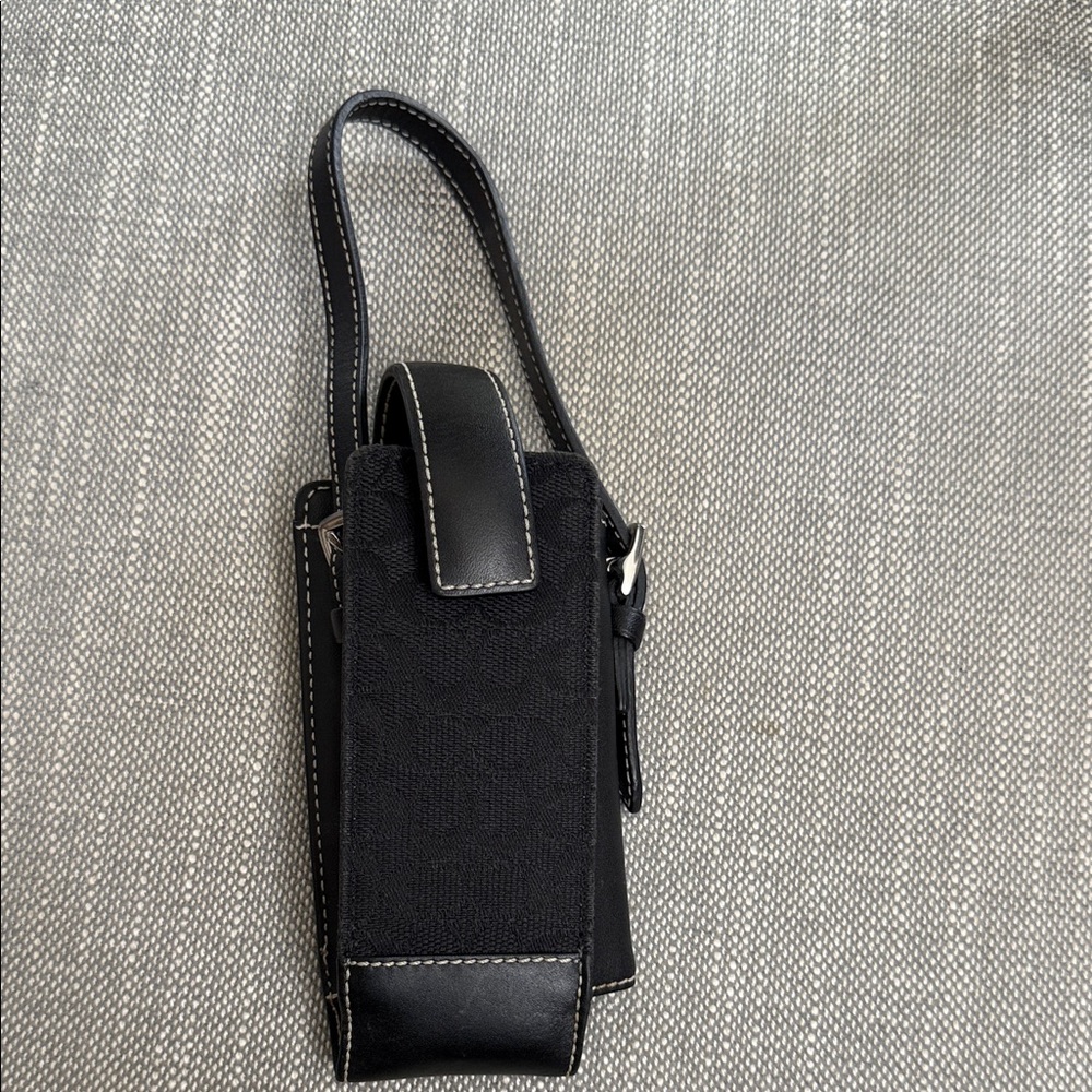 Coach Black Leather Phone Case- ideal for small or flip phones-Authentic!